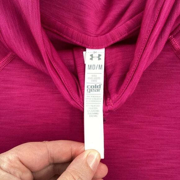 EUC Ladies Under Armour Performance 1/4 Zip Pullover- Magenta Pink- Medium - Picture 4 of 7